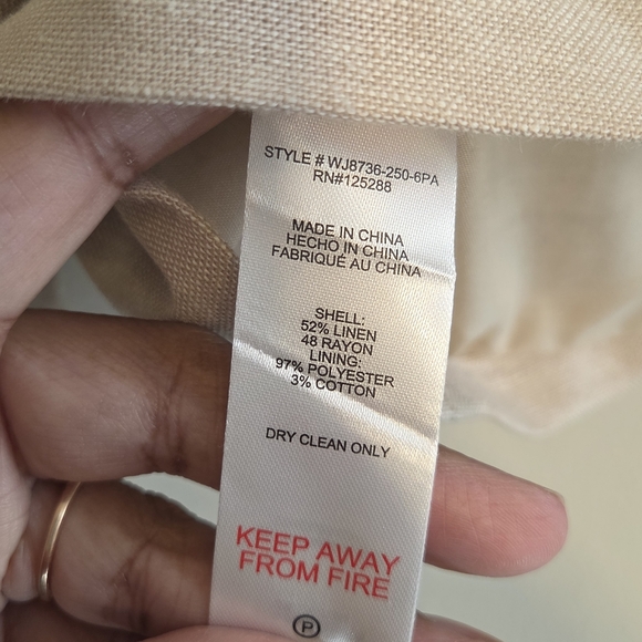 Jason Wu Linen Blend Beige Single Button Braided Detail Cropped Blazer Sz S - Picture 10 of 11